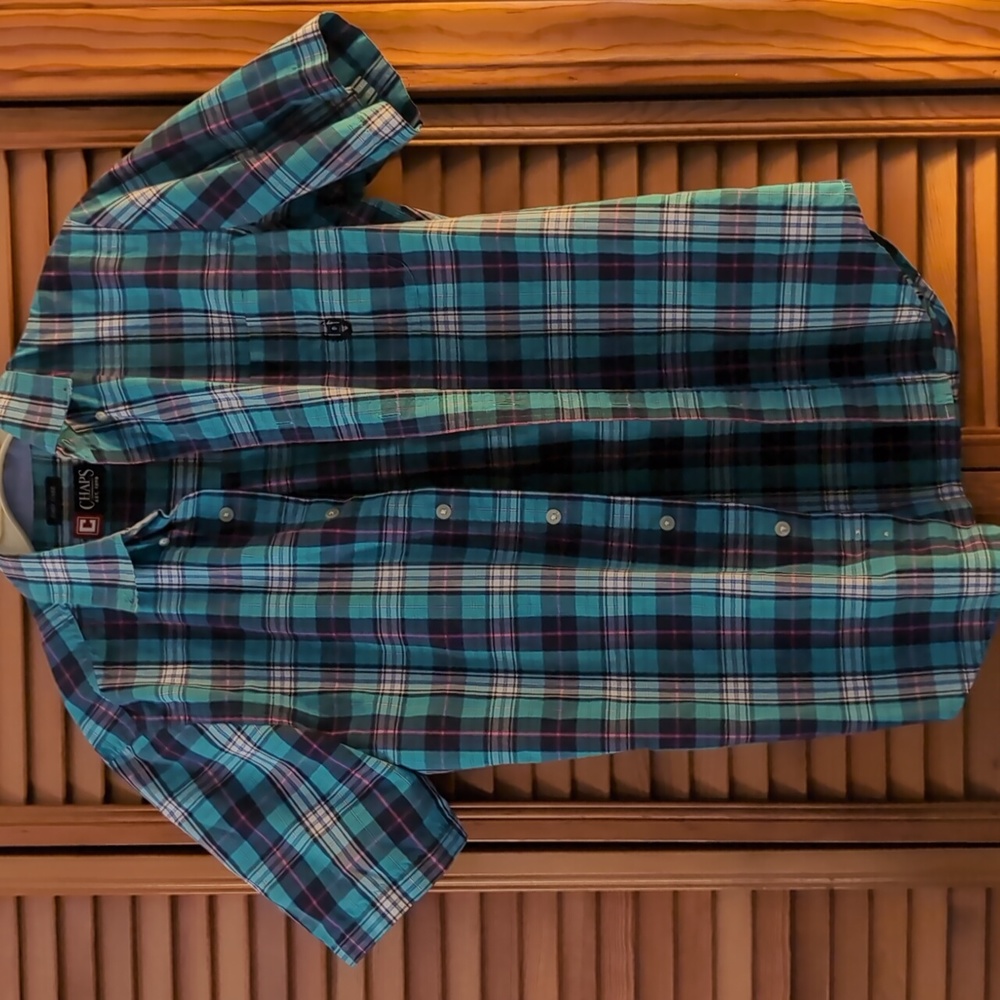 Chaps collared shirt sleeve button down short